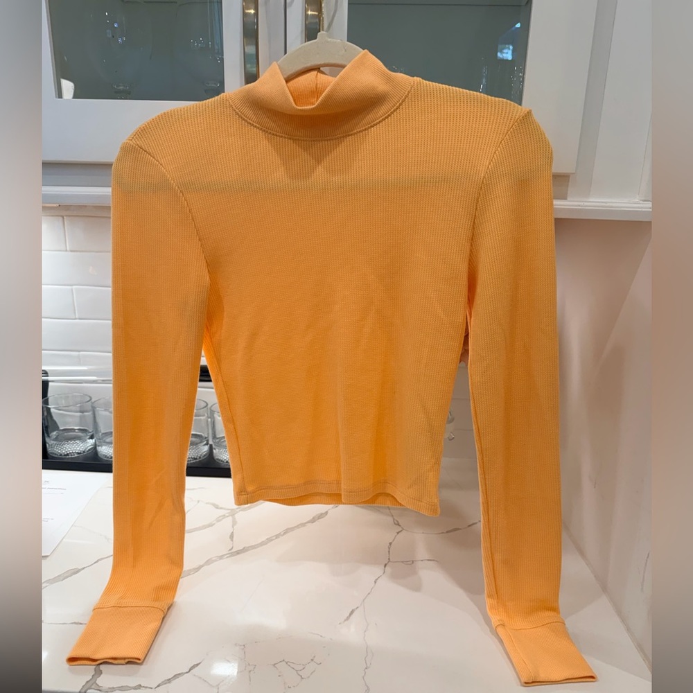 American Eagle Outfitters Orange Pique Turtleneck